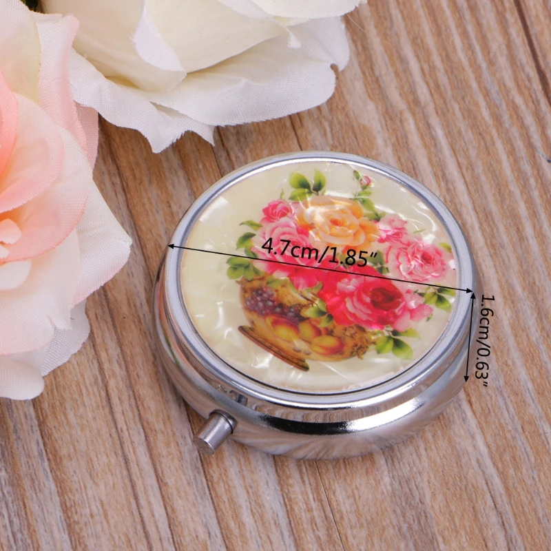 

Pill Medicine First Aid Health Care Storage Floral Print Box Container Organizer