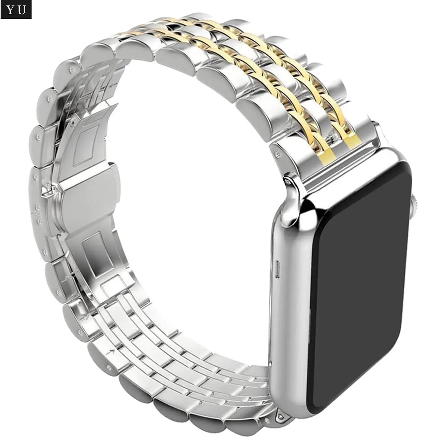 

Mens Stainless Steel Replacement strap for Apple Watch Series 5 4 3 2 1 bands Bracelet for iWatch 38mm 40mm 42mm 44mm Watchband