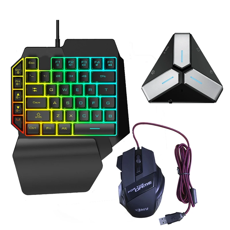 

3 in 1 Bluetooth Mobile Gaming Keyboard Mouse and Converter Combo Plug and Play for LOL PUBG Android Phone Tablets
