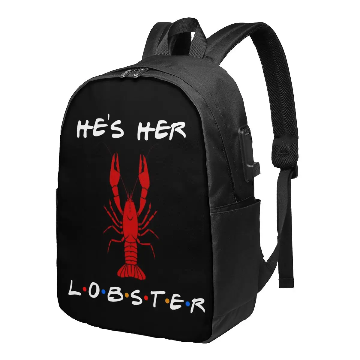 

Friends Lobster Backpacks Tv Comedy Pattern Cool Charging USB Backpack Festival Teen Bags