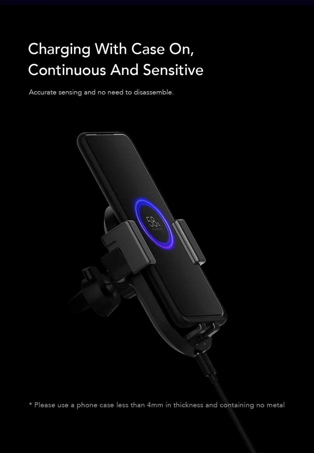 Xiaomi ZMI WCJ10 20W Qi Беспроводное Автомобильное зарядное устройство с автомобильным зарядным устройством Быстрая зарядка держатель телефона для iPhone Xiaomi huawei samsung