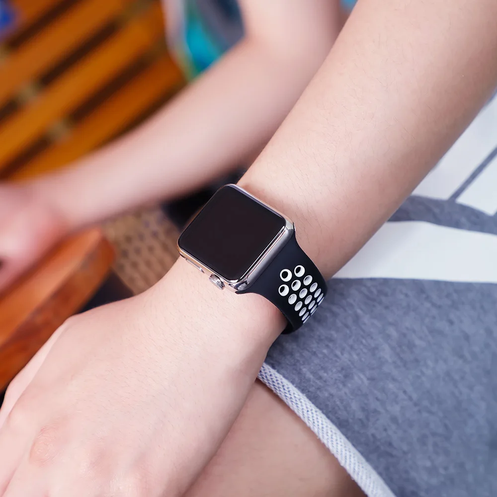 Спортивный ремешок для apple watch band 4 5 42 мм/38 мм iwatch band 44 мм/40 мм ремешок силиконовый браслет дышащий ремешок для часов серии 5 4 3 2