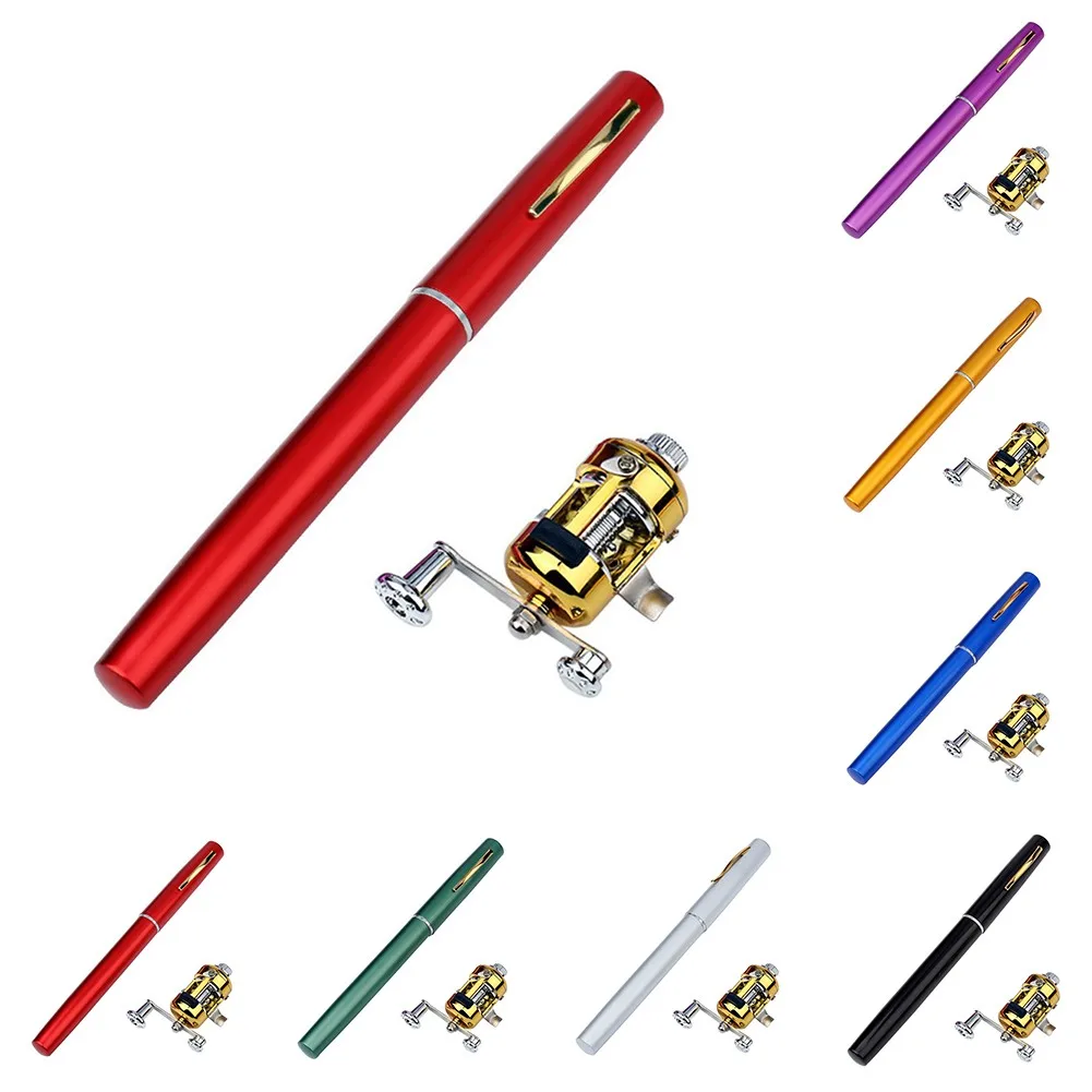 

Portable Mini Fishing Rod Pole Pen Shape Folded Fishing Rod With Reel Wheel Pen Shape Folded Fishing Rod Reel Wheel Fish Accs