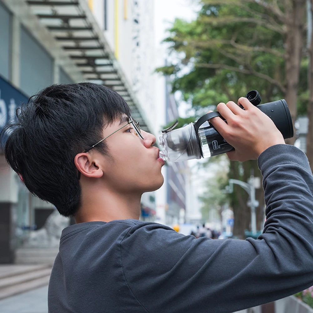 600 мл портативная наружная бутылка для воды человека собаки двойного назначения