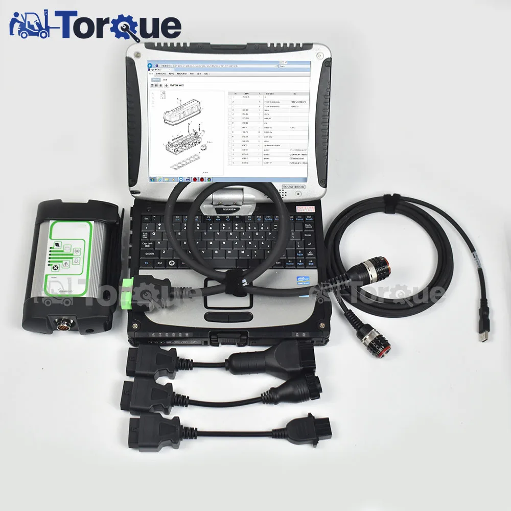 

Диагностический интерфейс для Volvo vocom Renault с ноутбуком CF19, диагностическое программное обеспечение для renault, сканер для экскаватора, инструм...