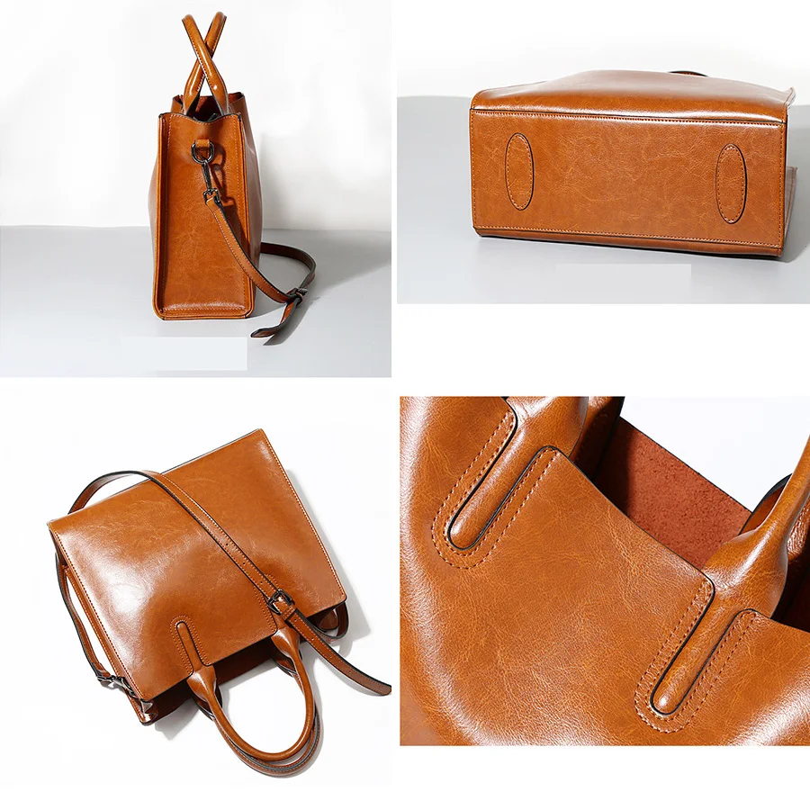 Кожаная сумка на плечо HANSOMFY женские винтажные сумки роскошная женская