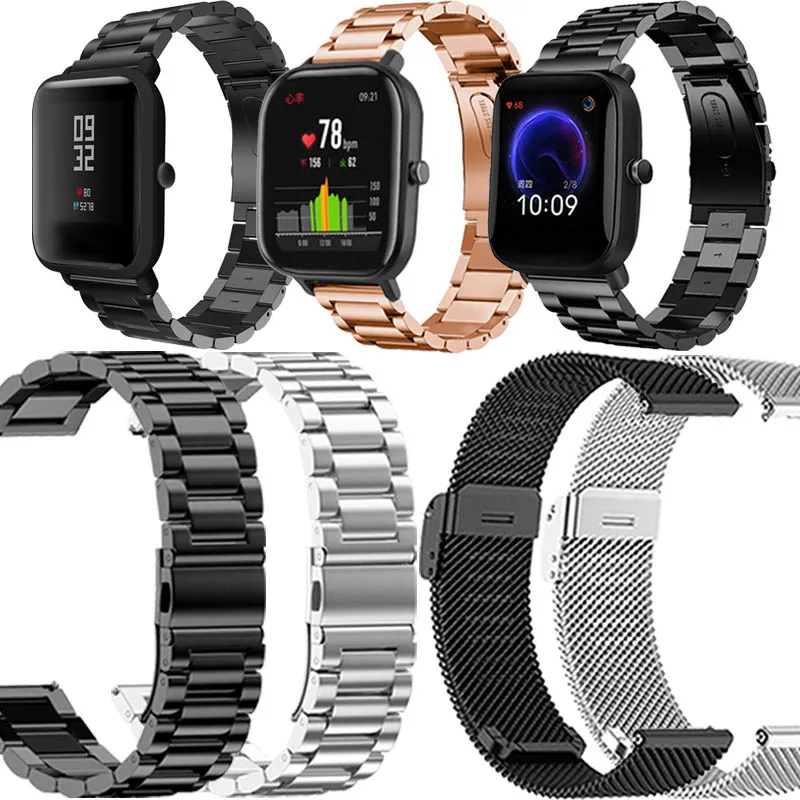 

Stainless Steel Bracelet For Xiaomi Huami Amazfit Bip U Pro S Lite GTS 3 2 2e Mini Watch Strap