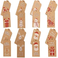 100pcs vintage kraft paper tags merry christmas santa claus gift tag diy xmas party gift packaging hang tag label card