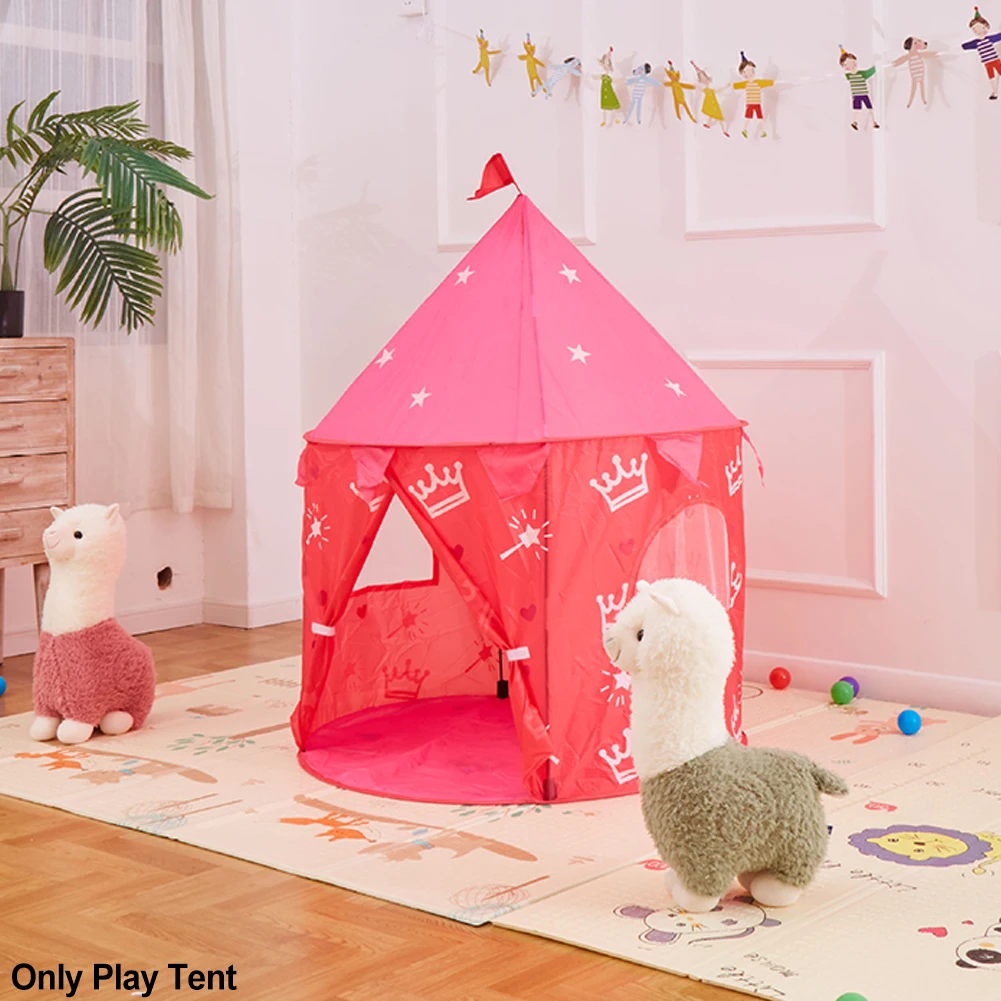 

Gift Play Tent Portable Crown Castle Indoor Outdoor Universal Kids Toys Easy Install Playhouse Lightweight Polyester Boy Girl