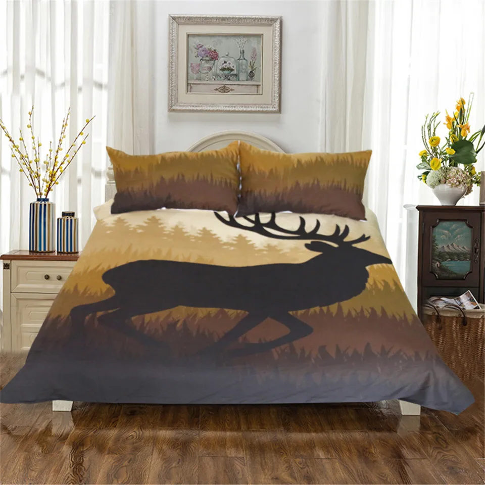 

Forest Elk Bedding Set Bedroom Decor Kids Boys Girls Gift Duvet Comforter Cover 2/3 Pieces Bedspread with Pillowcase