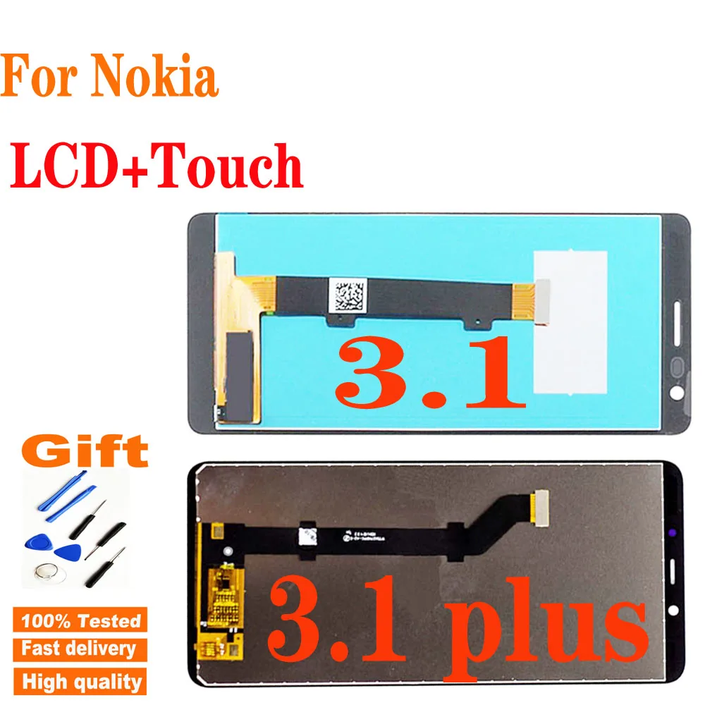 Оригинальный ЖК дисплей для Nokia 3 1 сенсорный экран дигитайзер в сборе Замена plus LCD