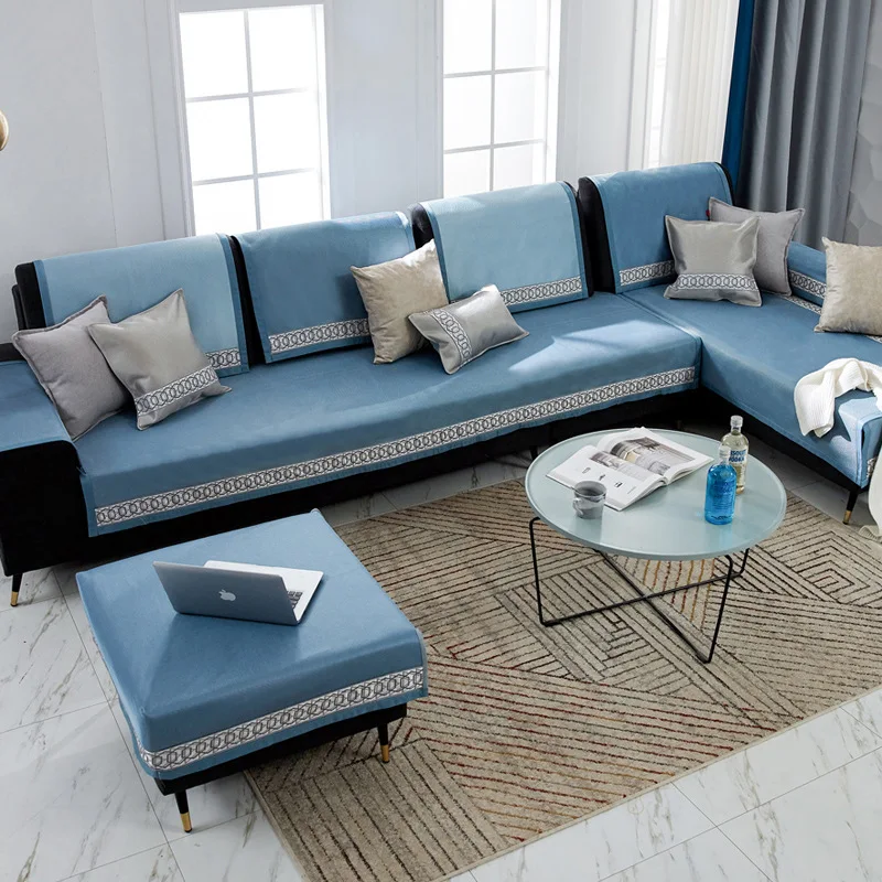 Чехлы для диванов из ледяного шелка летняя Подушка нескользящий чехол дивана с