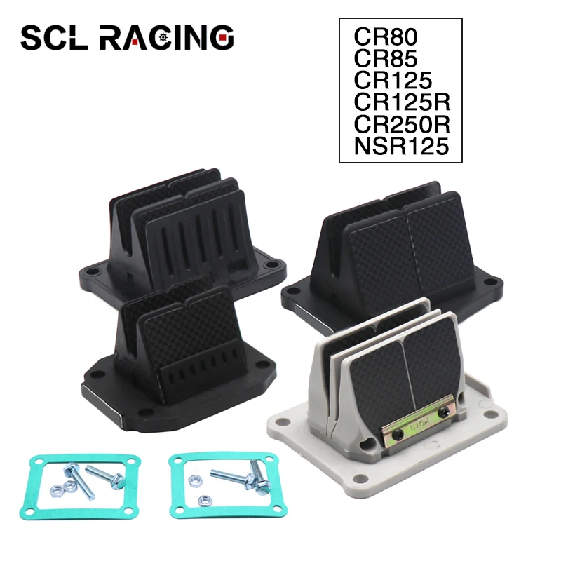 

SCL Racing язычковый клапан v4r5000 V305A CR125R V381S, набор язычковых клапанов V-Force 4R, впускной тростниковый клапан из углеродного волокна для Honda