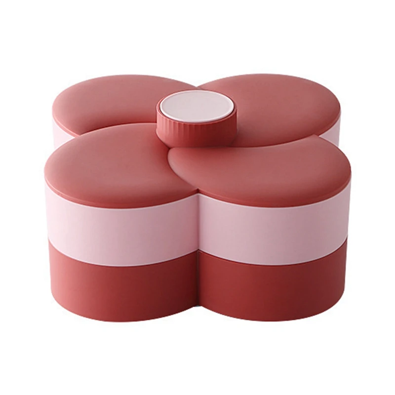 

Petal Candy Snack Tray Nut Storage Container Fruit Tray New Year Double-Layer Nut Box Household Melon Seed Box