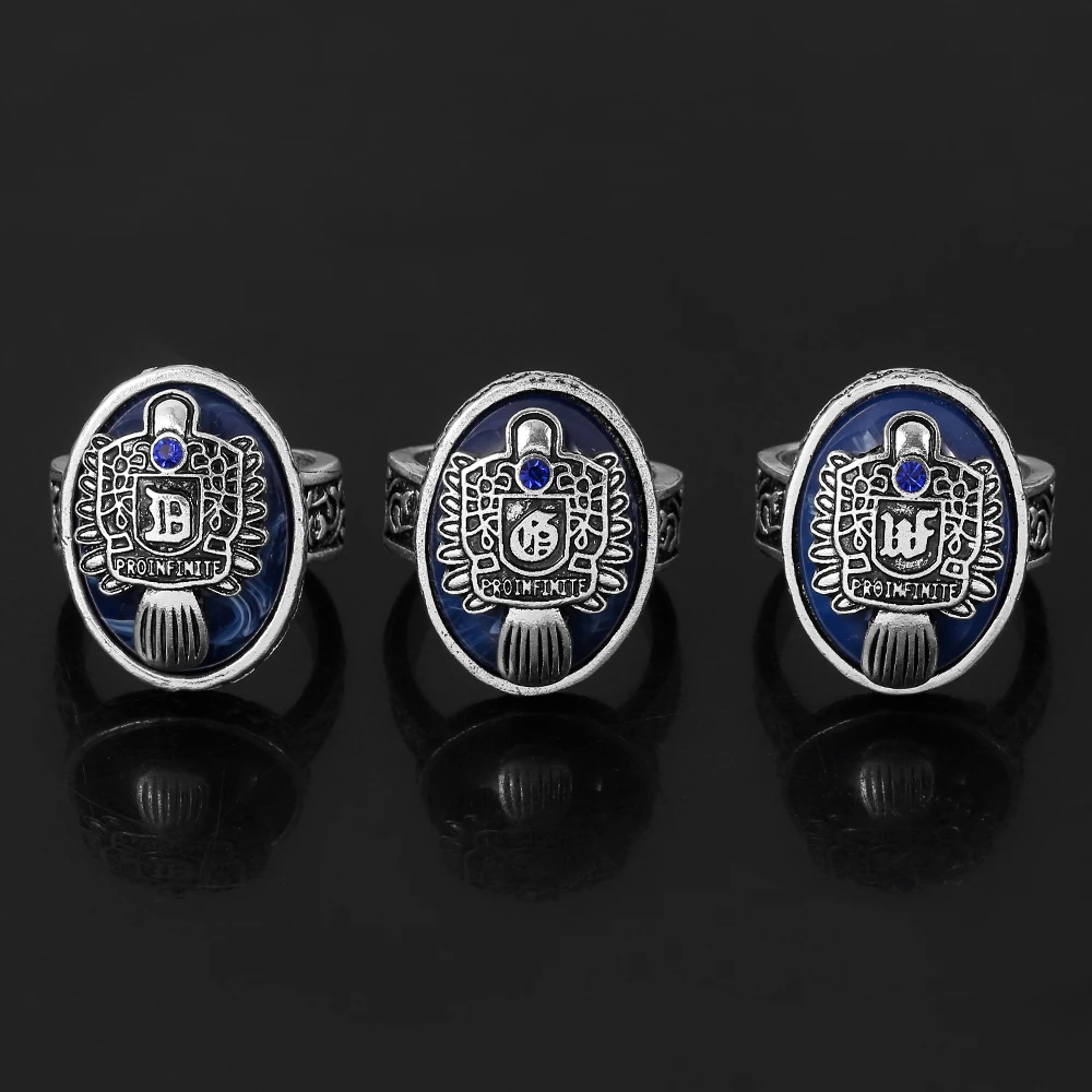Кольцо для дневников вампира модное кольцо в стиле панк с синей эмалью 26 букв A Z