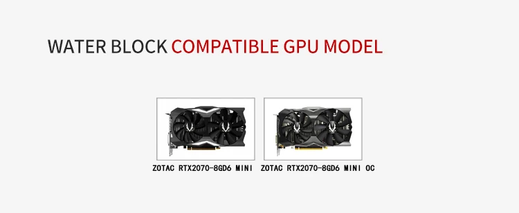 Курган водяной блок использовать для ZOTAC RTX2070 8GD6 мини OC/RTX2060 AMP/2060 супер мини/полное покрытие GPU Блок поддержка A-RGB 3PIN