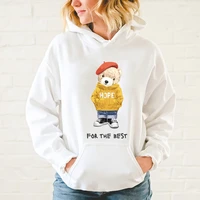 2021 street fashion hoodie personality student teddy bear loose solid color men and women hoodie harajuku sweatshirt s 4xl