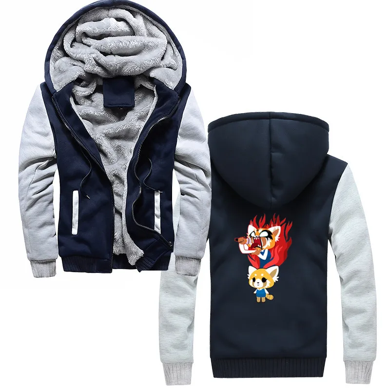 Новые забавные толстовки Aggretsuko мужские с капюшоном красная панда ретсуко зимние