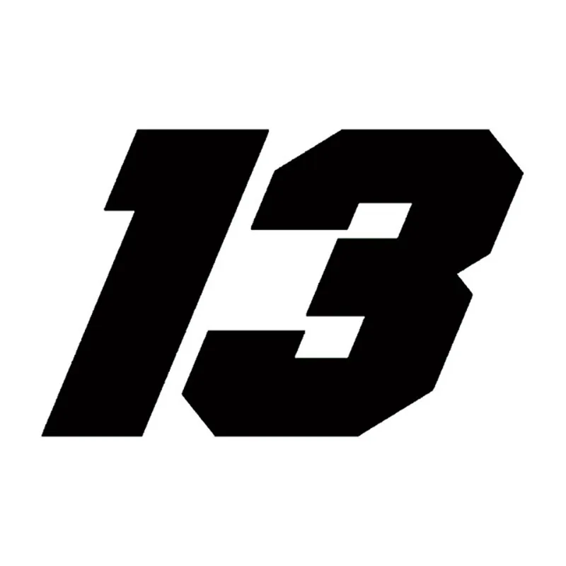 Black Наклейка на мотоцикл, номер 13, Светоотражающая наклейка на автомобиль, s, Moto, авто наклейка, смешной винил JDM на автомобиль, Стайлинг для yamaha suzuki 15*10,3 см - Цвет: Black