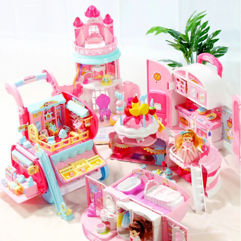 Кукольный домик ручная сумка аксессуары Милая мебель миниатюрный замок подарок