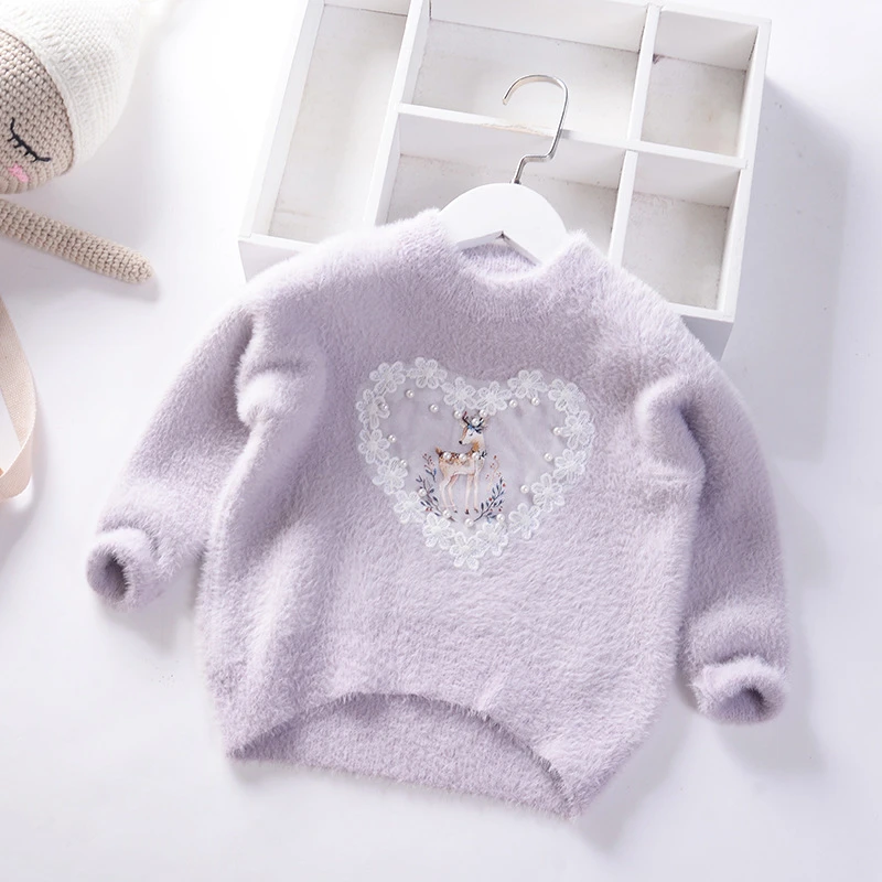 Новинка 2019 года сезон осень-зима детские свитера бархатный свитер для девочек