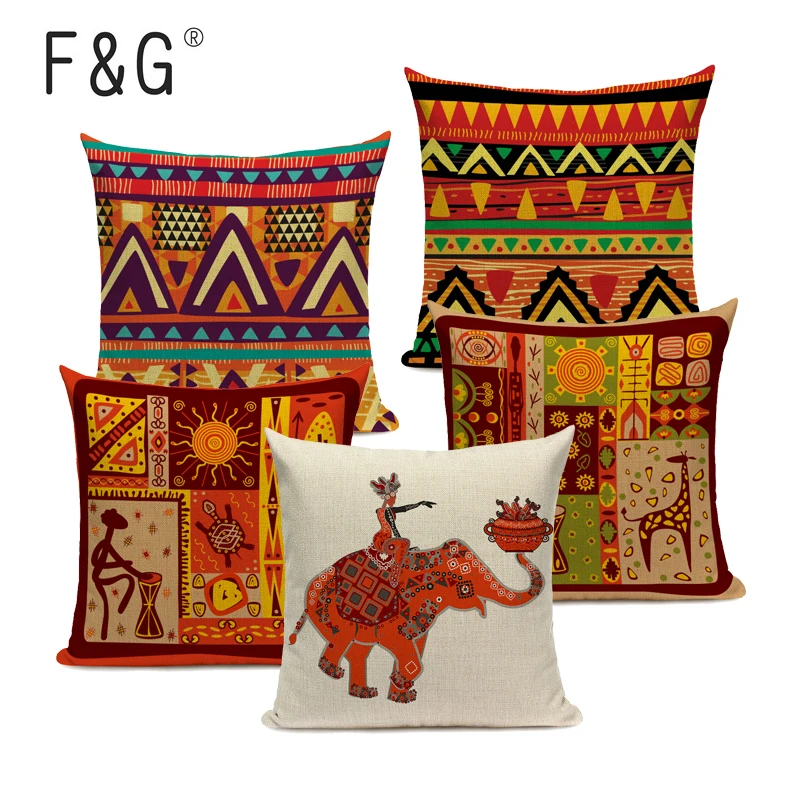 Африканский Стиль с геометрическим рисунком наволочки для подушек в этническом