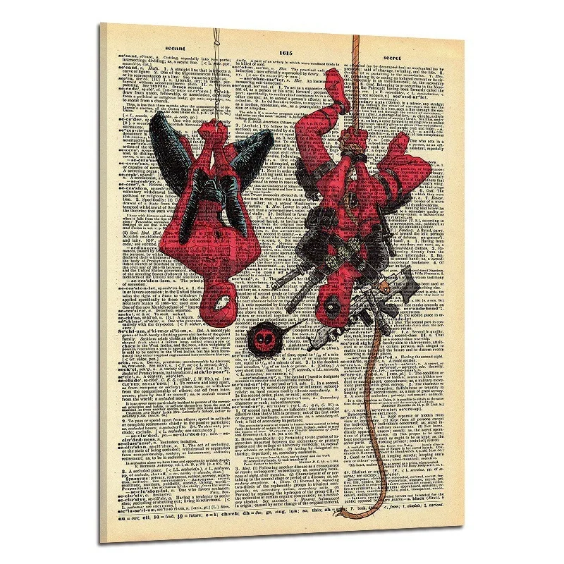 2 Marvel ретро-постер к фильму, винтажный крафт-стиль, домашний декор, висячая картина, Безрамное полотно, картина маслом, Человек-паук, Дэдпул, Бэтмен - Цвет: 2