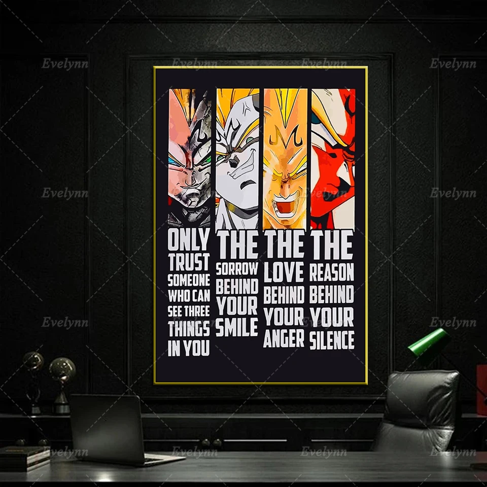 

Anime Dragon Ball Vegeta Quote Canvas Posters And Prints Wall Art Picture Modern Living Room Cuadros Home Bedroom Decor Painting