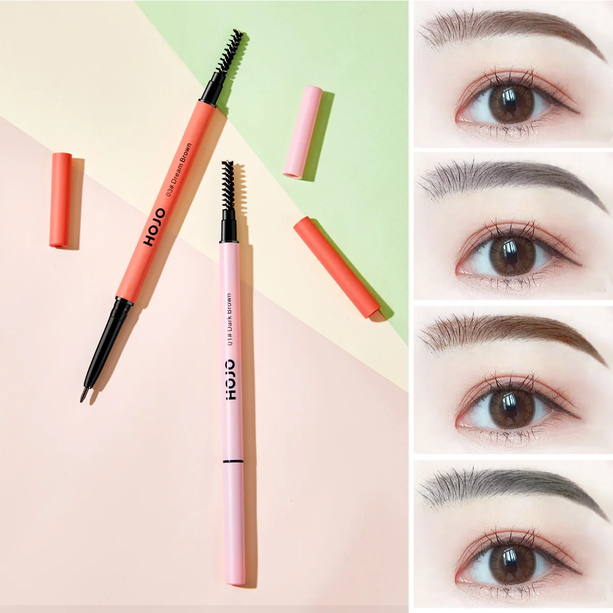 Hojo тонкий карандаш для бровей красочный долговечный водостойкий кофейный