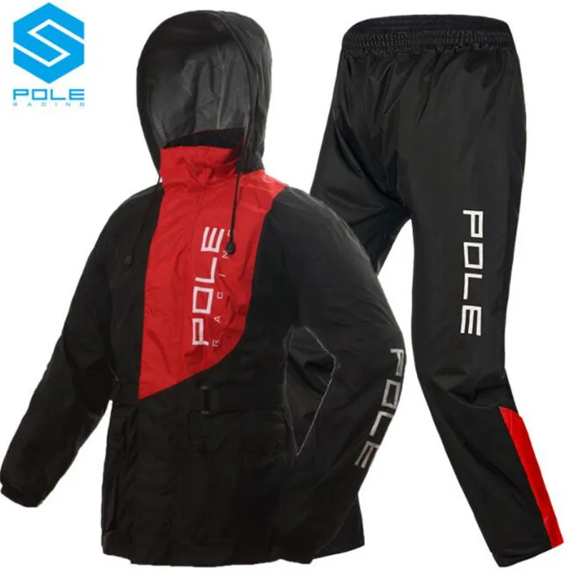 Полюс Водонепроницаемый мотоциклетный дождевой костюм плащ + дождь брюки пончо