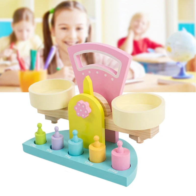 

Simulation Balance Scale Toy Wooden Building Blocks Scale Math Learning Game Toy G88E