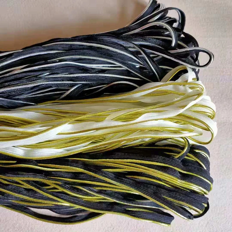 Шнур с косым скотчем 10 мм для искусственных краев шитье серебра золотые