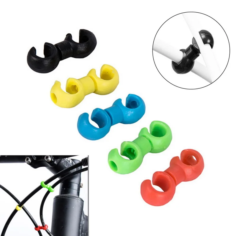 

20/10 pcs Bicycle MTB Brake Cable S Style Clips Buckle Hose Guide Bike Cross Line Clip Ring Clasp Cycling Accessories Gear Cable
