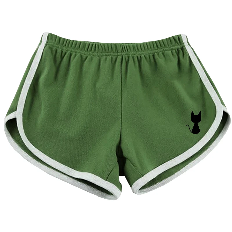 

2021 New Sports Women Shorts Summer Printing Cat Pattern Women's Casual Home Yoga Running Sportswear Fitness Pants