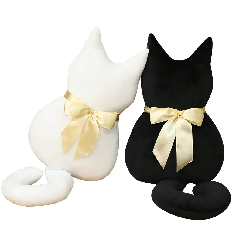 

Cute cartoon cat pillow European and American fashion back cat pillow black cat doll plush toys for boys and girls Christmas