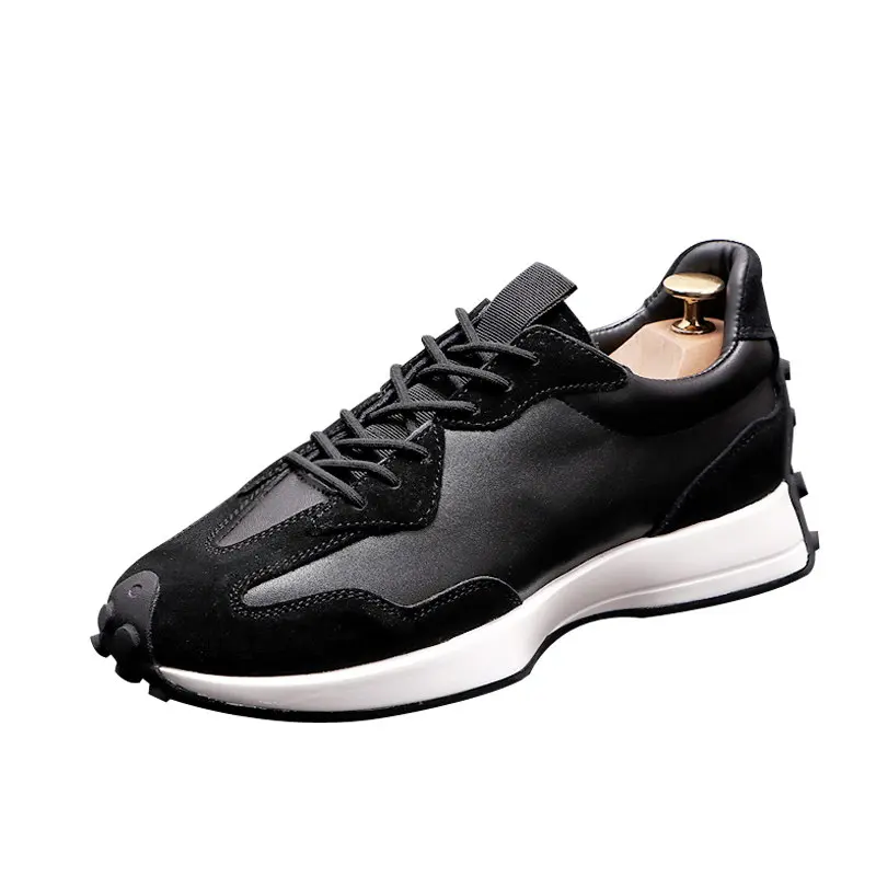 

ERRFC Designer Fashion Mens Black Casual Comfort Shoes Lace Up Pointed Toe Flat Platform Trending Leisure Zapatos Size 38-43