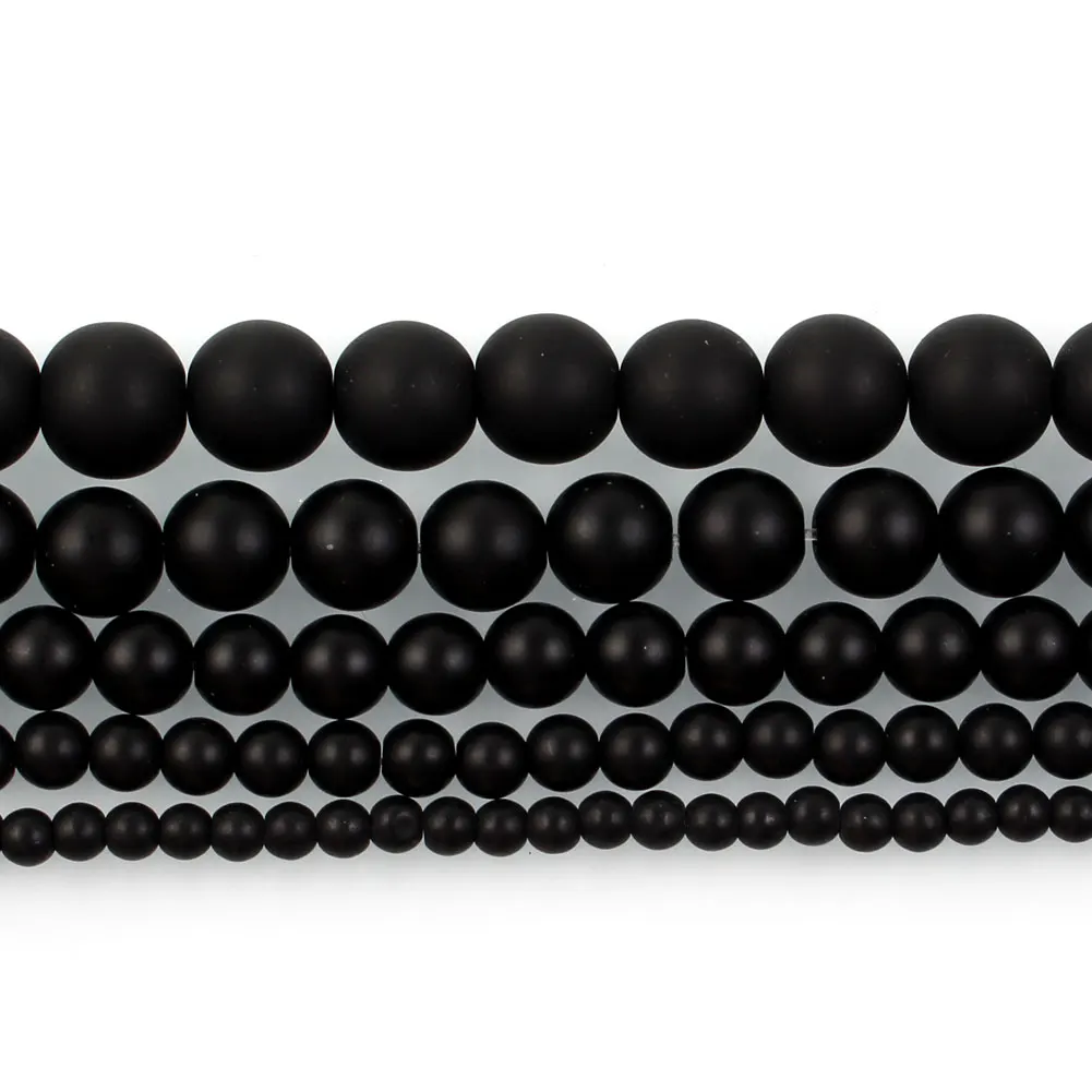 4 12 мм с тусклой полировкой матовый Натуральный камень разбросаны шарики черный агат бусины Свободные для