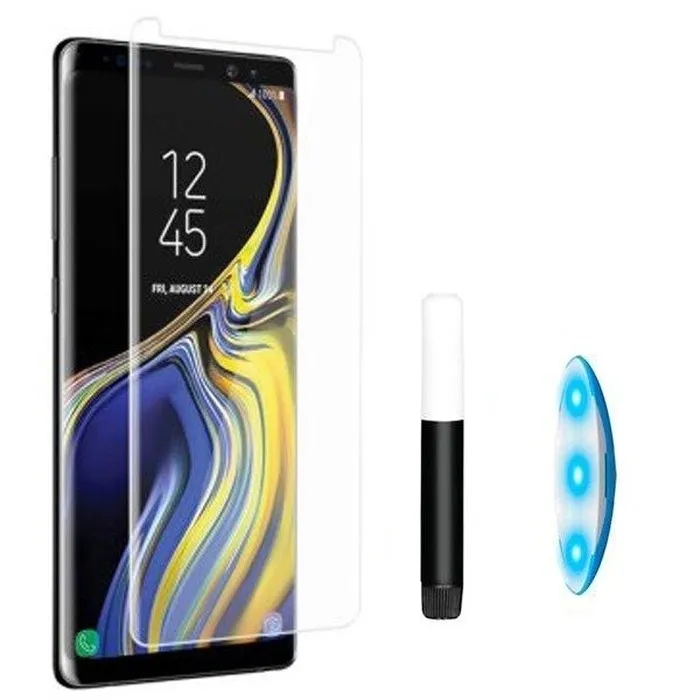 Защитное стекло &quotUV комплект&quot для Samsung G998B (S21 Ultra) (клей лампа) Салфетки в
