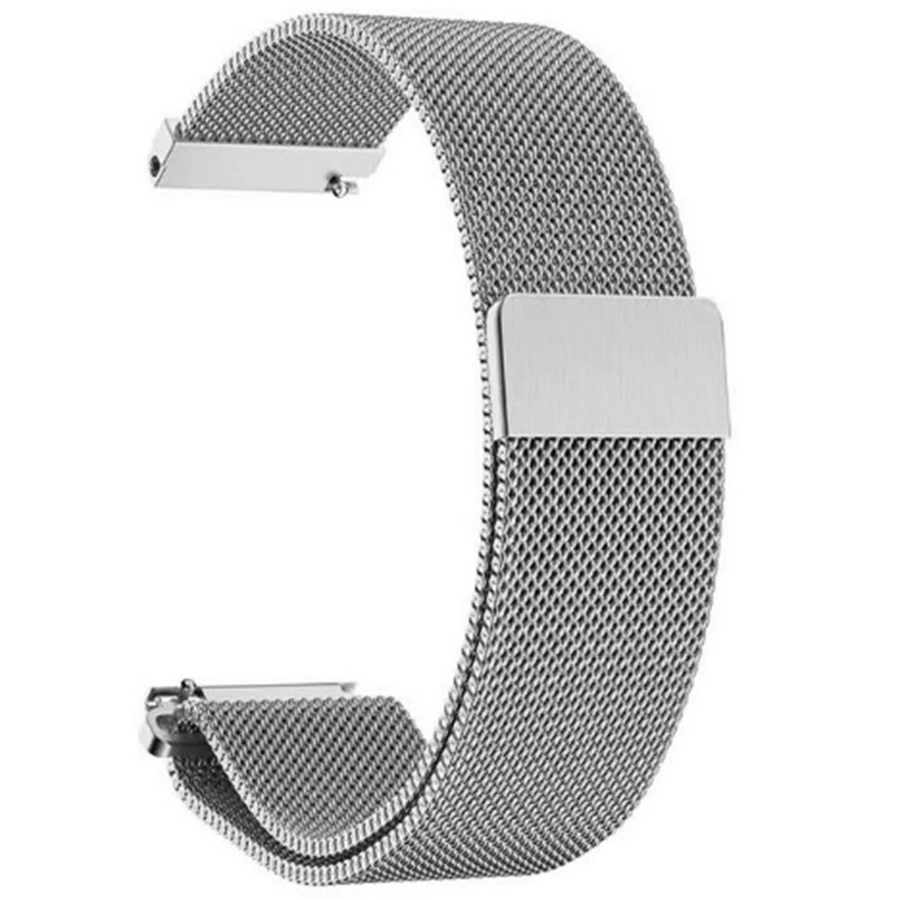 Серебристый Для Amazfit GTS ремешок Миланская Магнитная Петля Браслет из нержавеющей стали для Xiaomi Huami Amazfit Bip/GTR 42 мм металлический ремешок для часов 20 мм - Цвет: Серебристый