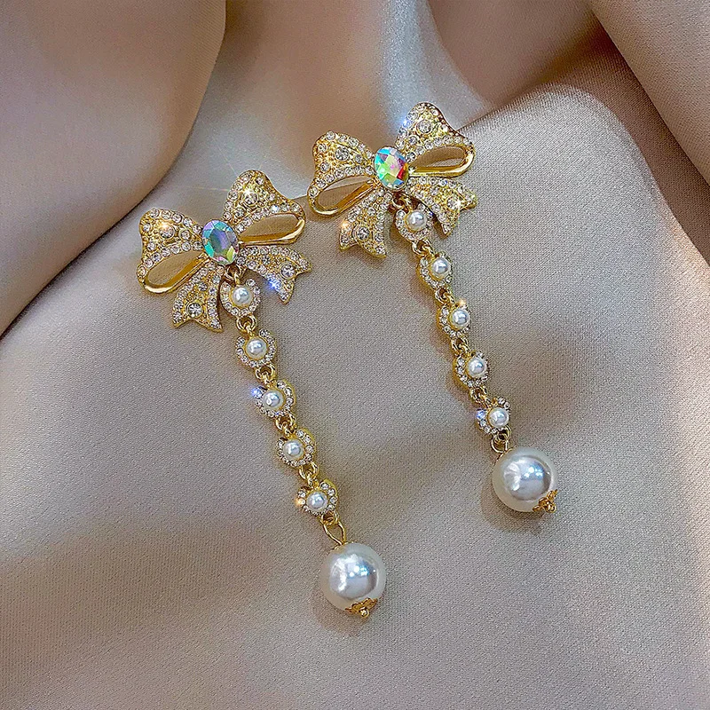 

Fashion heart earings fashion jewelry 2020 for women pearl hoop chain cherry pearl butterfly earrings oorbellen voor vrouwen