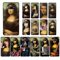 yndfcnb funny mona lisa phone case for samsung s10 21 20 9 8 plus lite s20 ultra 7edge