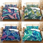 Домашний текстиль Роскошные 3D лиственным принтом 23 шт. удобные постельного белья с пододеяльником и наволочками с узором из комплекты Queen и King EUUSAU Размеры