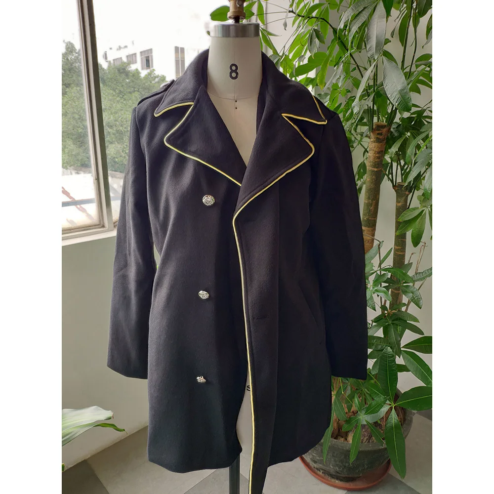 Мужское шерстяное пальто с отворотом длинные шерстяные куртки на осень и зиму