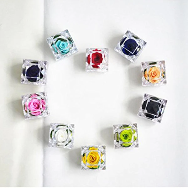 Ручная работа консервированная роза с акриловой Хрустальная коробочка для