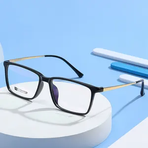 Очки мужские, деловые, с полной оправой, с пружинными петлями, очки в титановой оправе, квадратные очки