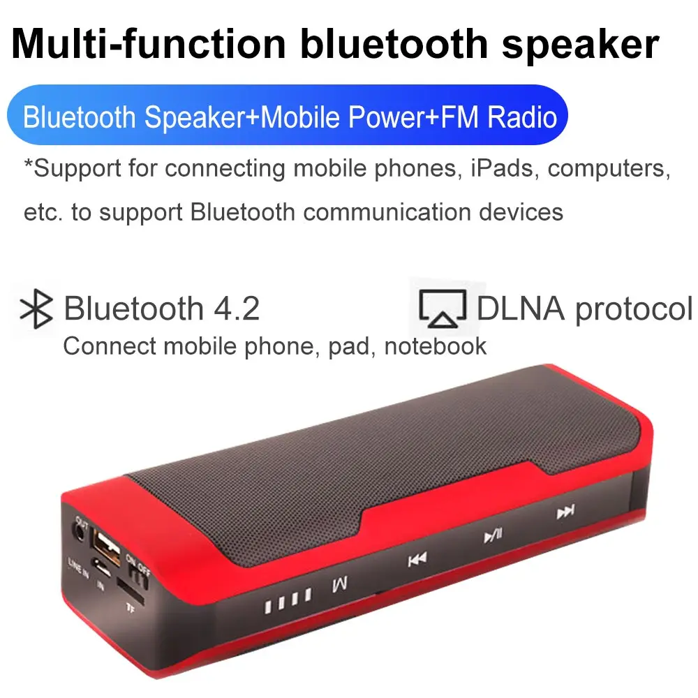 J6 6D стерео динамик Bluetooth 4 2 сенсорный экран кнопка двойной fm-радио | Электроника