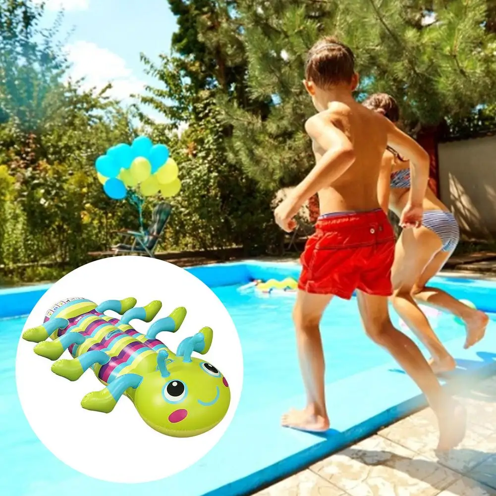 

Inflatable water floating row Caterpillars mount Inflatable Pool Float Party Pool Rider Float Toy with Handles