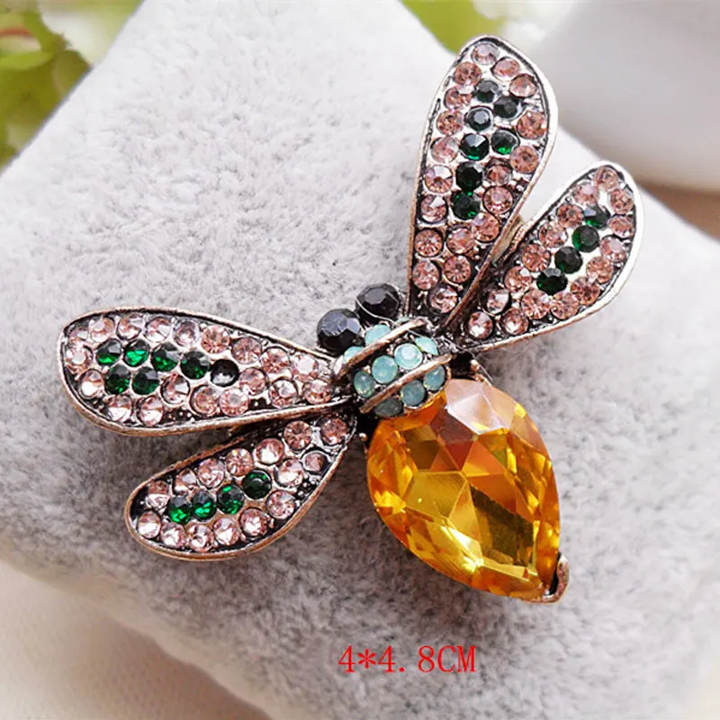 Vintage color enamel bird goldfish insect bee golden cicada brooch clothing hat animal brooches accessories gift | Украшения и