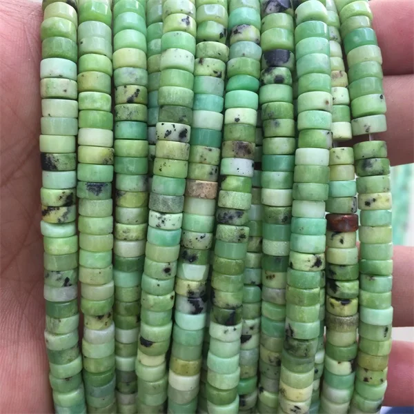 3X6MM Heishi Неокрашенная Феникс яшма синий зеленый натуральный драгоценный камень целебная сила Heishi квадратная круглая трубка натуральный камень бисера для ювелирных изделий сделай сам - Цвет: 3X6MM Heishi