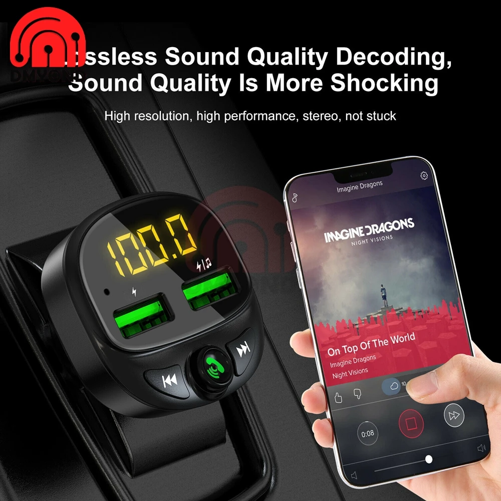 Автомобильное зарядное устройство 12 в Bluetooth беспроводной 5 0 FM передатчик MP3 плеер